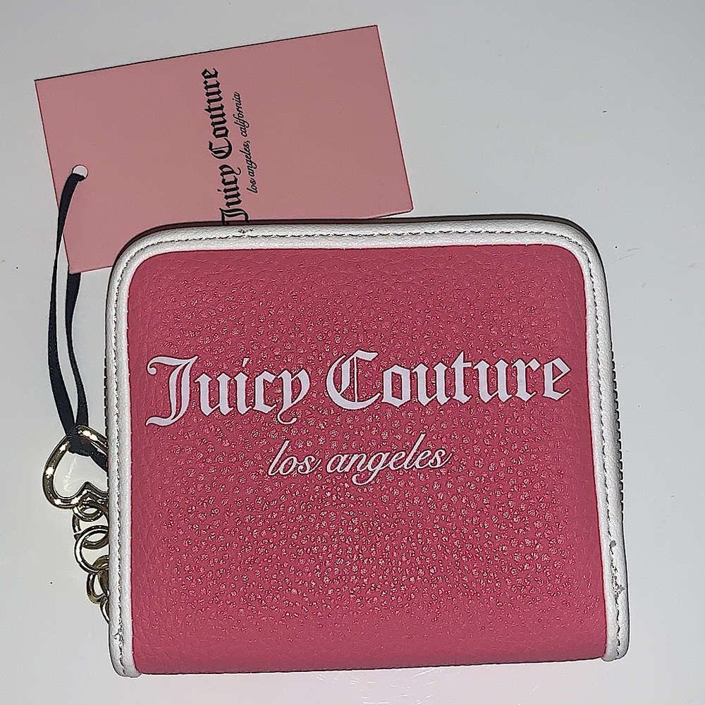Juicy Couture Pink White LOGO Wallet NWT HTF